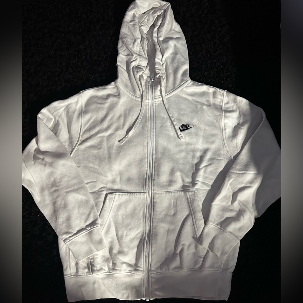 white nike zip up